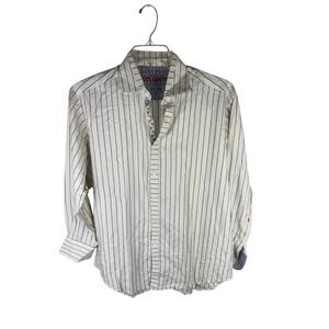 Robert Graham Mens Striped Jacquard Long Sleeve Button Down Shirt  Large